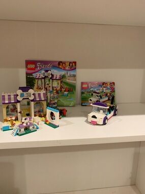 Lego Friends White, Purple & Pink Pet Salon with Matching Car